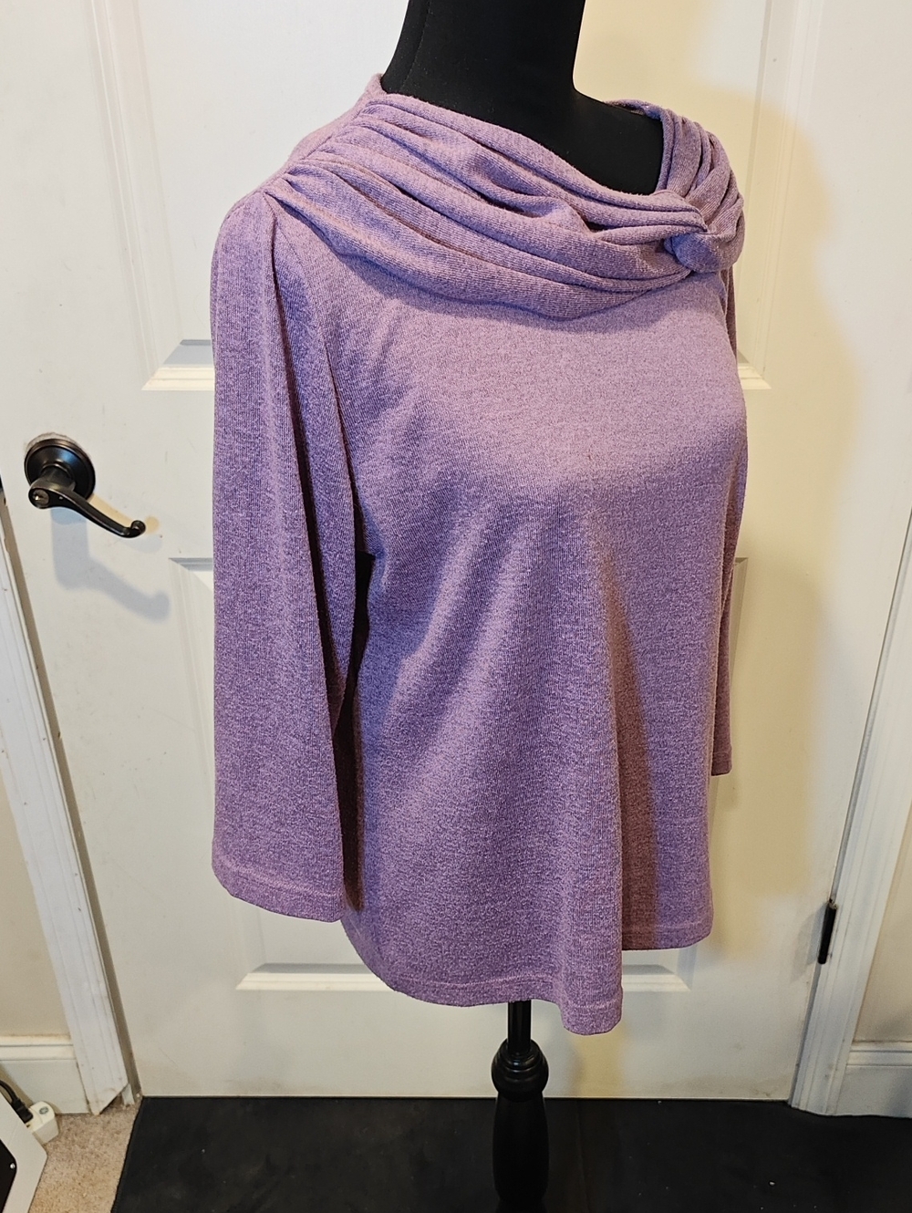 Blair Lavender Draped Cowl Neck Sweater